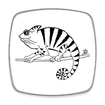 witziges Chamäleon Reptilien  - Viereckiger Kühlschrankmagnet - Weiß - Vorne