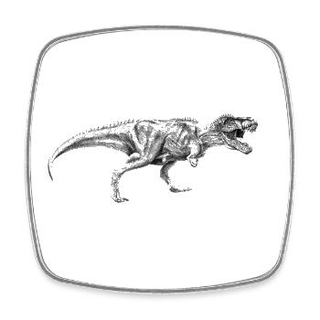 Dinosaur - Square fridge magnet - white - Front