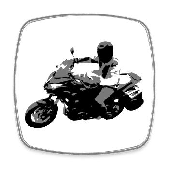 BikerSX1000SX2 - Viereckiger Kühlschrankmagnet - Weiß - Vorne