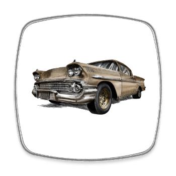 Oldtimer - Viereckiger Kühlschrankmagnet - Weiß - Vorne