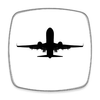 Flugzeug - Viereckiger Kühlschrankmagnet - Weiß - Vorne