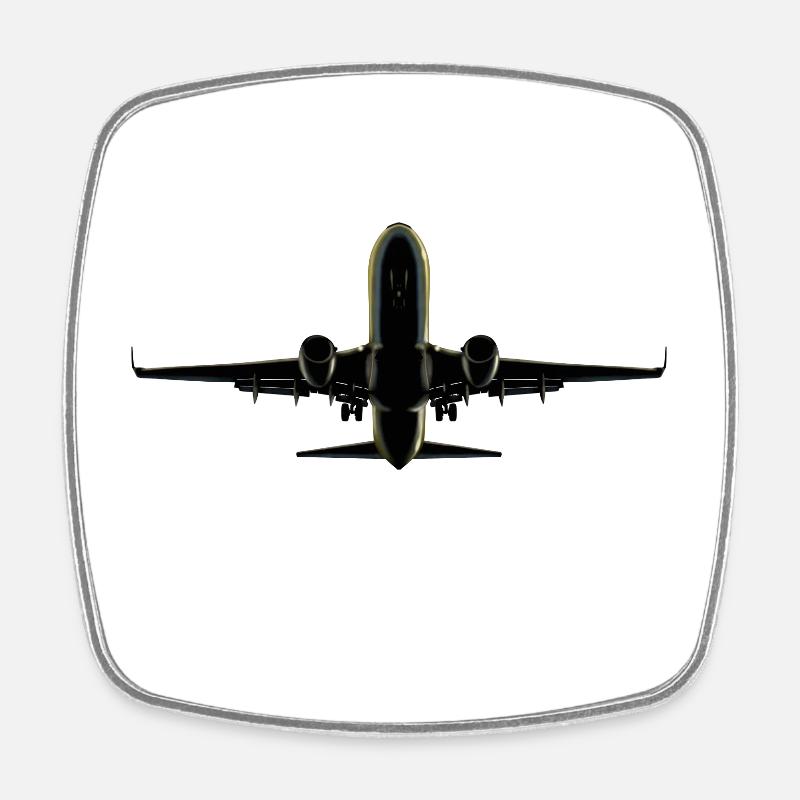Flugzeug - Viereckiger Kühlschrankmagnet - Weiß