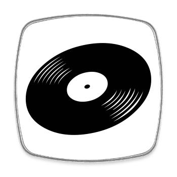 Schallplatte, Vinyl, Record - Viereckiger Kühlschrankmagnet - Weiß - Vorne