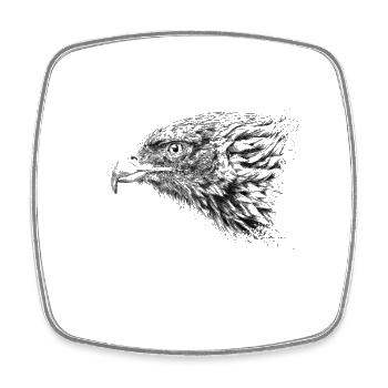 Eagle - Magnet carré - blanc - Devant