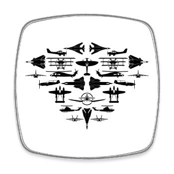 Aircraft aircraft aircraft - Square fridge magnet - white - Front