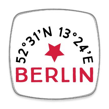 Berlin - Viereckiger Kühlschrankmagnet - Weiß - Vorne