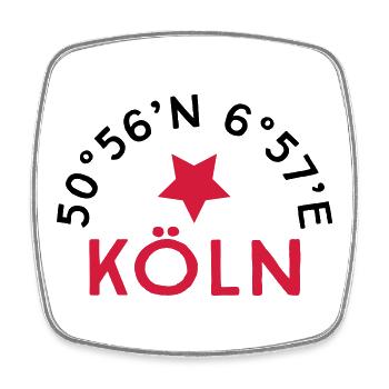 Köln - Viereckiger Kühlschrankmagnet - Weiß - Vorne