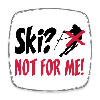 I hate skis - Square fridge magnet - white - Front