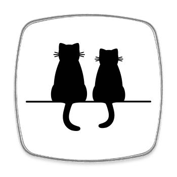 Katze Katzen Kätzchen Freundschaft Liebe Geschenk - Viereckiger Kühlschrankmagnet - Weiß - Vorne