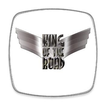 King Of The Road - Black Steel Wings - Viereckiger Kühlschrankmagnet - Weiß - Vorne