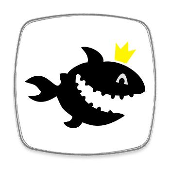 requin - Magnet carré - blanc - Devant