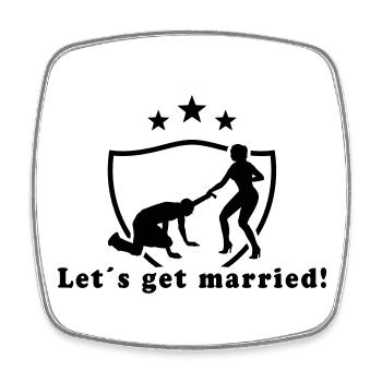 Let´s get married! - Magnet carré - blanc - Devant