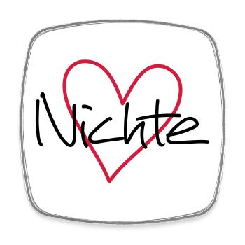 Nichte Herz Geschenk Geschenkidee Partnerlook - Viereckiger Kühlschrankmagnet - Weiß - Vorne