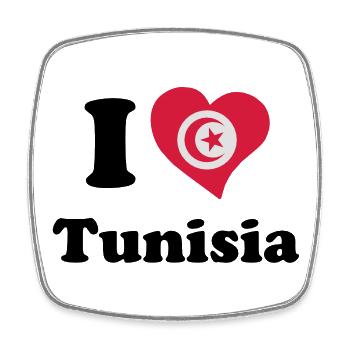 I love Tunisia - Ich liebe Tunesien - Viereckiger Kühlschrankmagnet - Weiß - Vorne