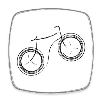 Peppy Bicycle logo - Magnet carré - blanc - Devant