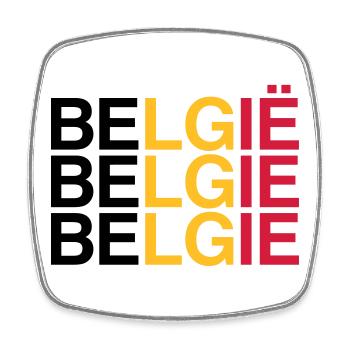 BELGIE Belgian Flag - Belgien - Belgium 2024 - Viereckiger Kühlschrankmagnet - Weiß - Vorne
