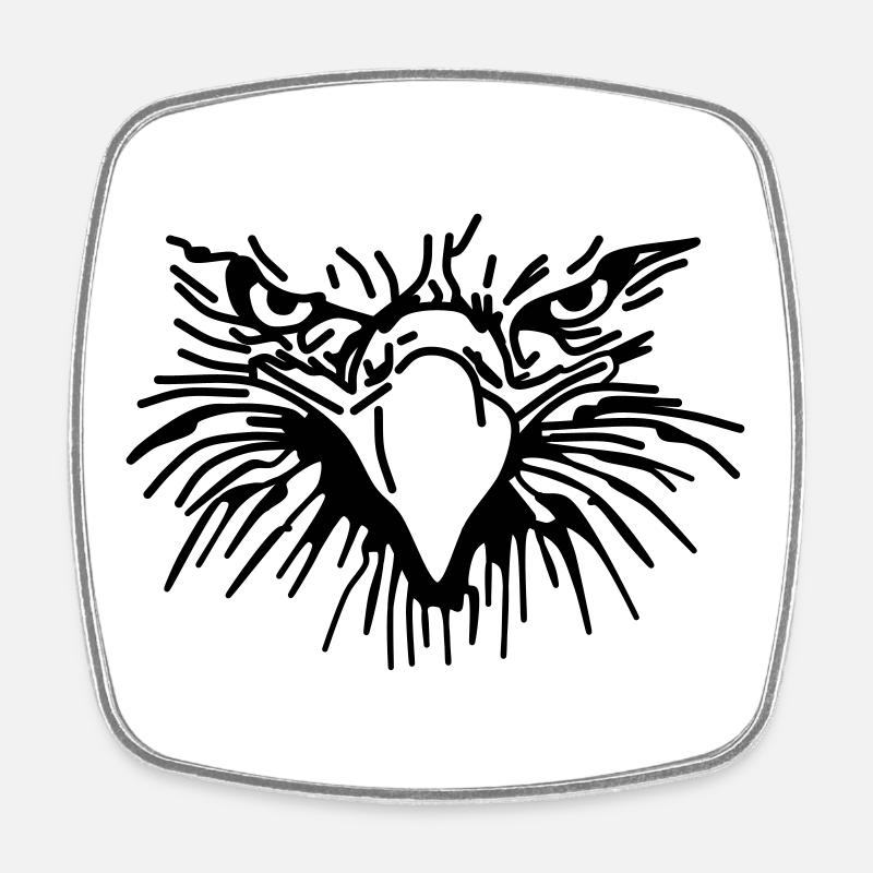 Böser Greif,Vogel,Geier,Adler,Raubvogel - Viereckiger Kühlschrankmagnet - Weiß