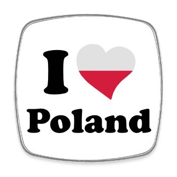 I love Poland - Ich liebe Polen - Viereckiger Kühlschrankmagnet - Weiß - Vorne