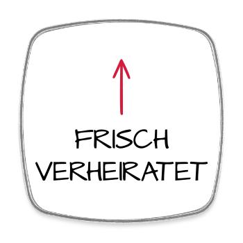 Frisch verheiratet Flitterwochen Hochzeitsreise - Viereckiger Kühlschrankmagnet - Weiß - Vorne
