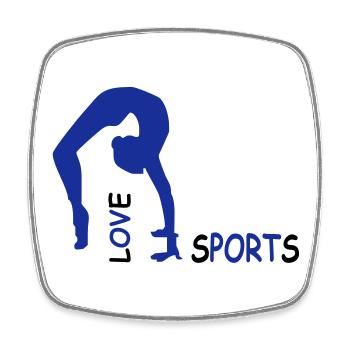 sports - Square fridge magnet - white - Front