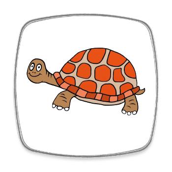 Playful turtle design for kids - Square fridge magnet - white - Front