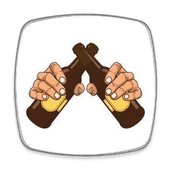 zwei Bier! Für den Bierliebhaber! - Viereckiger Kühlschrankmagnet - Weiß - Vorne