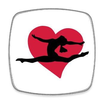 I love gymnastics - J'aime la gymnastique - Magnet carré - blanc - Devant