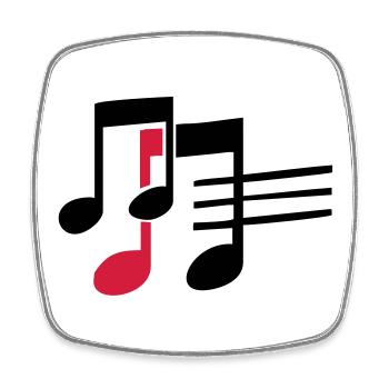 musik - Viereckiger Kühlschrankmagnet - Weiß - Vorne