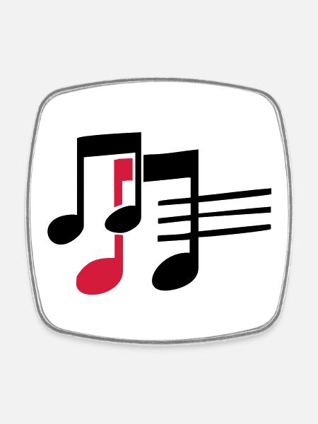 musique - Magnet carré - blanc