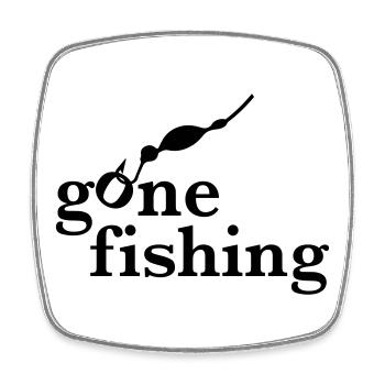 angling - Square fridge magnet - white - Front