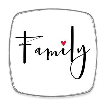 Family Heart Love Community Gift - Square fridge magnet - white - Front