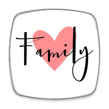 Family Herz Geschenkidee Eltern Kind Liebe - Viereckiger Kühlschrankmagnet - Weiß - Vorne