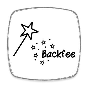 Backfee - Square fridge magnet - white - Front