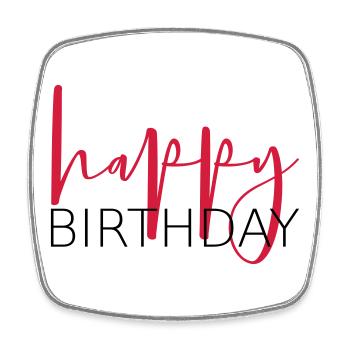 happy birthday Glückwunsch Geschenkidee - Viereckiger Kühlschrankmagnet - Weiß - Vorne