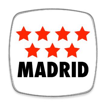 Madrid - Viereckiger Kühlschrankmagnet - Weiß - Vorne