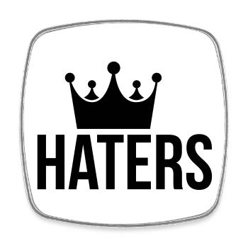 Haters Hater og rap - Square fridge magnet - white - Front