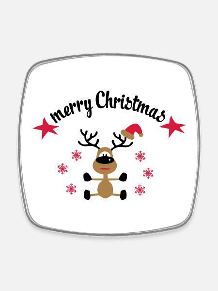 christmas - Square fridge magnet - white
