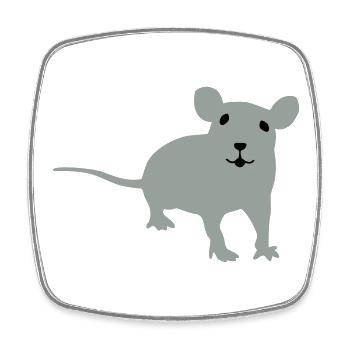 Rat - Square fridge magnet - white - Front
