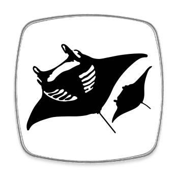 manta - Magnet carré - blanc - Devant