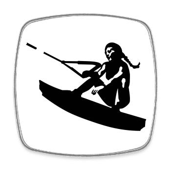 wakeboard - Magnet carré - blanc - Devant