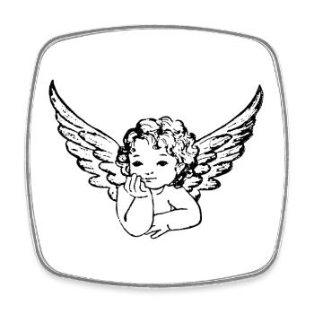 Angel with wings - Square fridge magnet - white - Front
