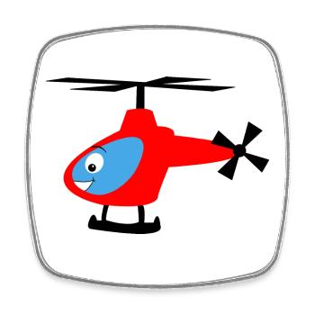 Helicopter for children - Helicopter - Square fridge magnet - white - Front