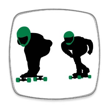 longboard - Magnet carré - blanc - Devant