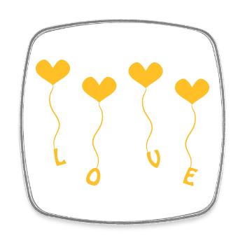 Love (4) - Viereckiger Kühlschrankmagnet - Weiß - Vorne