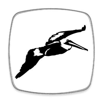 Pelican - Magnet carré - blanc - Devant