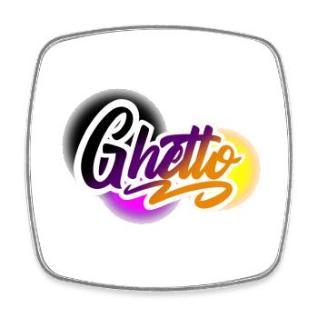 Ghetto - Viereckiger Kühlschrankmagnet - Weiß - Vorne