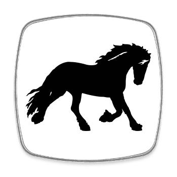 Horse - Square fridge magnet - white - Front