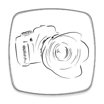 camera - Square fridge magnet - white - Front