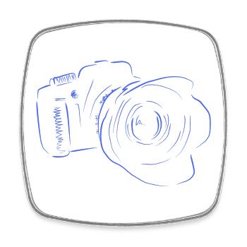 camera - Square fridge magnet - white - Front