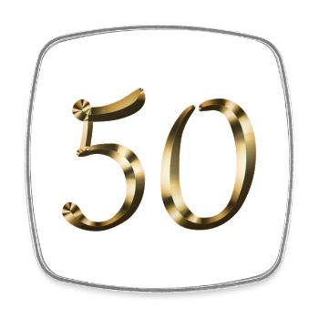50 Years gold 50th birthday anniversary anniversary - Square fridge magnet - white - Front